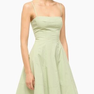 STAUD Wylie Stretch-Cotton Mini Dress in Pale Jade - NWT